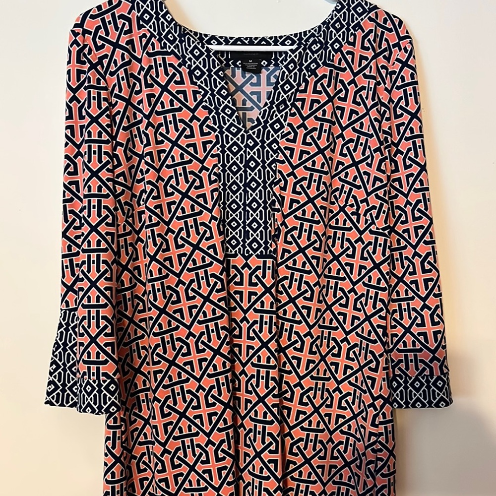 Liz Claiborne Pink & Navy Tunic Dress